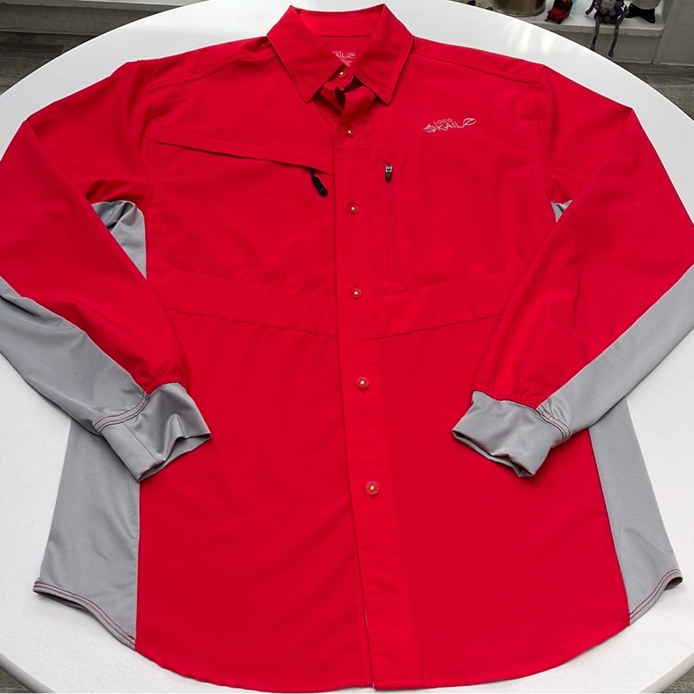 Loco Skailz Red Fishing Button Down